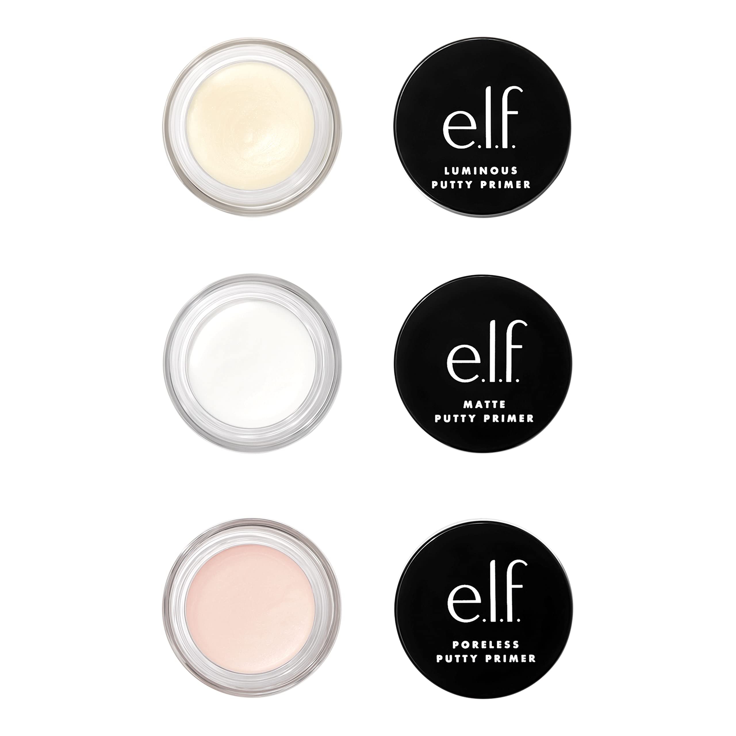 e.l.f. Putty Primer Trio | Includes Poreless Putty, Matte Putty & Luminous Putty | Travel Size | 0.14 Oz (4g) each